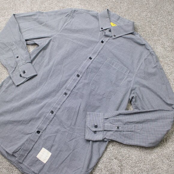 Five Four Poggy The Man Shirt Mens Medium Black/White 100% Cotton Long Sleeve - Picture 4 of 14